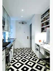 Kitchen design with patterned floor