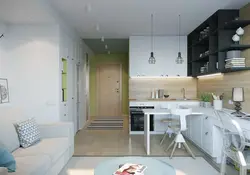 Дызайн кухні 22 кв м з адным акном