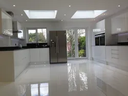 White laminate in the kitchen interior