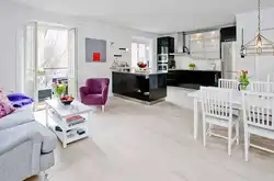 White laminate in the kitchen interior