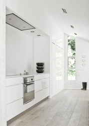 White laminate in the kitchen interior