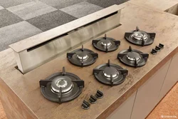 Built-in gas hob photo in the kitchen