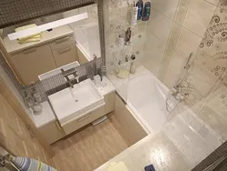 Interior of a small bathroom with toilet tiles