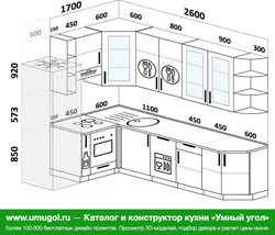 Кухни 170 на 170 фото