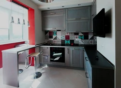 Small square kitchen interior