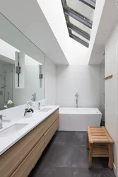 Bathroom Design Wood And White Photo