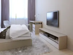 Dressing table with TV in the bedroom photo