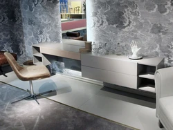 Dressing table with TV in the bedroom photo