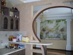 Arch to the kitchen photo in a small apartment
