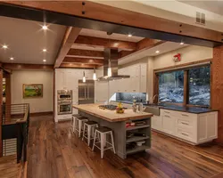 Living room kitchen chalet design