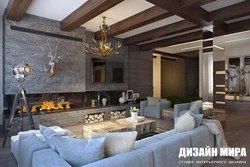 Yashash xonasi oshxona chalet dizayni