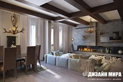 Qonaq otağı mətbəx şalet dizaynı