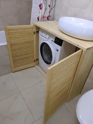 Vanna Otağı Fotoşəkildə Paltaryuyan Maşın Üçün Şkaf