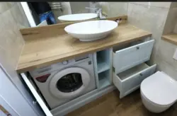 Фото тумбы в ванную комнату с стиральной