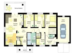 Layouts Of One-Story Houses With Three Bedrooms And A Garage Photo