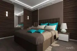 Color combination in the bedroom interior chocolate