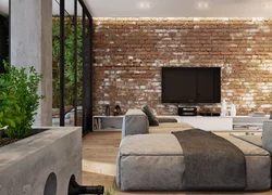 Living room designs loft brick