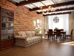 Living room designs loft brick
