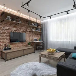 Qonaq Otağı Dizaynları Loft Kərpic