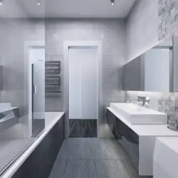 Gray tiles in the apartment and interior