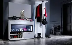 Hallway wardrobe and shoe rack design