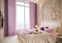Lilak pushti yotoq xonasining ichki qismi