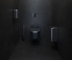 Bathroom with black toilet design