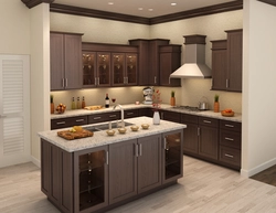 Kitchen interior cinnamon color