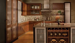 Kitchen interior cinnamon color