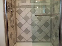Photo of diagonal tiles in the bathroom