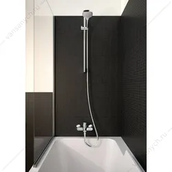 Faucet with shower for bathroom interior photo