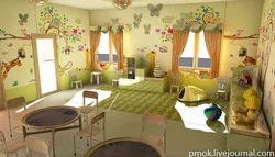 Interior of children's kitchen hall