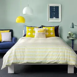 Blue yellow bedroom design