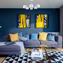 Blue yellow bedroom design