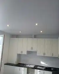 Photo of matte ceiling in the kitchen