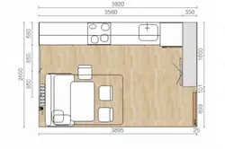 Kitchen plan with photo dimensions