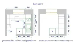 Фото өлшемдері бар ас үй жоспары