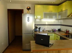 6 meters kitchen design with refrigerator and dishwasher