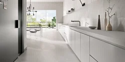 Плитка 120 на 60 в интерьере кухни