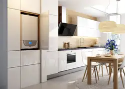 Дизайн кухни с напольным котлом в углу