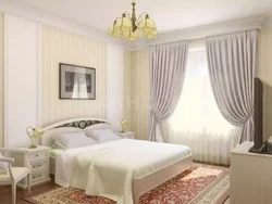 Parlaq yataq otağı foto dizaynı üçün pərdələr