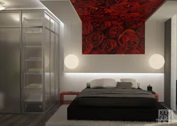 Bedroom design in black and red