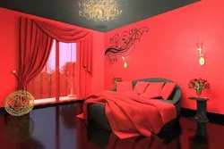 Bedroom design in black and red