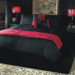 Bedroom design in black and red