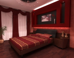 Bedroom design in black and red