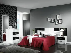 Bedroom design in black and red
