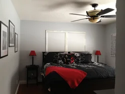 Bedroom design in black and red