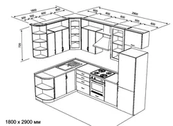 Kitchen layout photo size