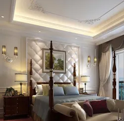 Bedroom interior made of plaster