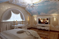Интерьер спальни из гипсы
